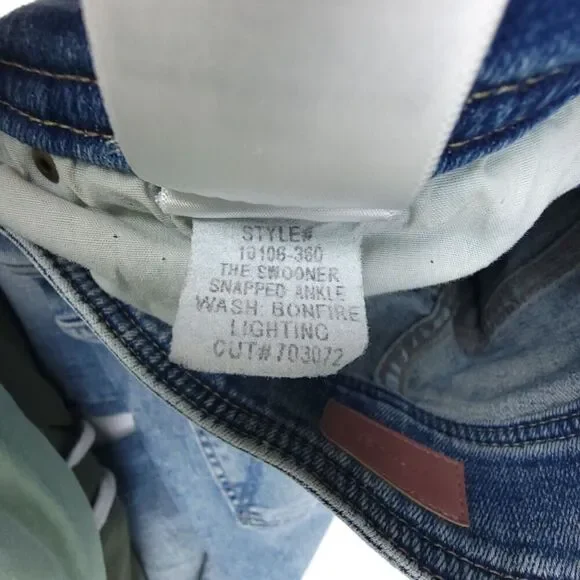 MOTHER Denim Swooner Snapped Ankle Jeans Bonfire Lighting Skinny Button Fly 26 - Picture 8 of 10